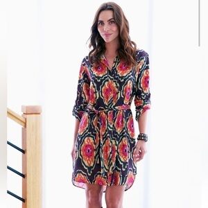 Finley Carter Shirt Dress Flame Medallion Size S NEW